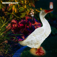 Décoration de Noël d'extérieur Momovalley, sculpture lumineuse LED 3D, plastique blanc, leurres de chasse sauvages chinois - motif oie et canard, indice de protection IP65