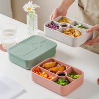 BPA ücretsiz silikon gıda depolama silikon Bento kutusu sızdırmaz beş bölmesi Bento kutusu silikon yemek kabı