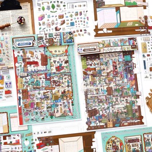 Mr.<span class=keywords><strong>Paper</strong></span> 大型 PVC 水槽装飾ステッカー 漫画風コテージインテリアパターン;装飾用 - Product Image 1