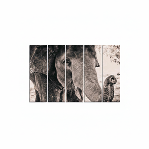 Elegant Elephant Tempered Glass <b>Wall</b> Art: Printed <b>Canvas</b> Artwork,SET OF 5 <b>CANVAS</b> - Product Image 2