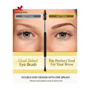 Pinceau de maquillage professionnel en poils synthétiques à double embout, coudé pour sourcils, vente en gros à bas prix - Product Image 5