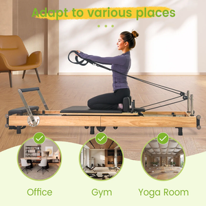 Reformer de Pilates Comercial Dobrável Portátil de Madeira de Carvalho - Product Image 6