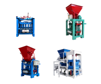 Machine à fabriquer des briques en béton semi-automatique YR4-35A, moteur 4,8 kW, cycle de 35 secondes pour blocs creux/pleins, utilisation facile par 1-2 personnes