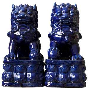 Petite statue d'animal Fu Dog en <span class=keywords><strong>porcelaine</strong></span> émaillée tricolore de la dynastie Tang pour la décoration de la maison - Product Image 2