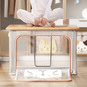 <span class=keywords><strong>Prix</strong></span> raisonnable vêtements conteneur boîte de rangement clair pliable grande boîte de rangement transparente sac de rangement clair diviser organisateur étui - Product Image 6