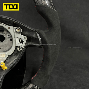 Volante TDD de Fibra de Carbono Real Compatible con Seat Leon Cupra 2013 2014 2015 2016 2017 2018 2019 Cuero Genuino - Product Image 4