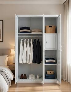 Armoire métallique à 3 portes, vente directe usine Luoyang, 20 ans d'expérience, armoire de rangement verrouillable en acier avec penderie pour chambre à coucher - Product Image 6