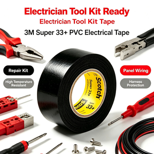 Ruban adhésif <span class=keywords><strong>électrique</strong></span> en PVC <span class=keywords><strong>noir</strong></span> <span class=keywords><strong>Scotch</strong></span> Super 33+ de qualité professionnelle, ruban isolant haute tension pour électriciens - Product Image 5