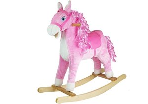 ICTI audit Nouvelle couleur rose CHAUD en peluche <span class=keywords><strong>cheval</strong></span> <span class=keywords><strong>à</strong></span> <span class=keywords><strong>bascule</strong></span> FL090-P-W avec roues - Product Image 3