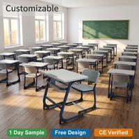 Mobilier scolaire OEM ODM personnalisé, ensemble bureau et chaise ergonomiques pour étudiants, idéal pour les projets de salles de classe.