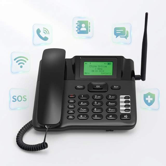 JIMI Desktop Efficient 4G Fixed Wireless Cordless Phone GSM/CDMA Support 2.4 Display 1000mAh Battery SOS Calling Dual SIM