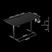 Vente en gros 55*24 pouces bureau de jeu réglable en hauteur avec lumière LED table d'ordinateur électrique assis debout