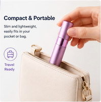 Flacon d'échantillon de parfum 8ml/10ml avec pulvérisateur rotatif rétractable, portable, pour soins bucco-dentaires, en verre avec tête en aluminium électroplaqué