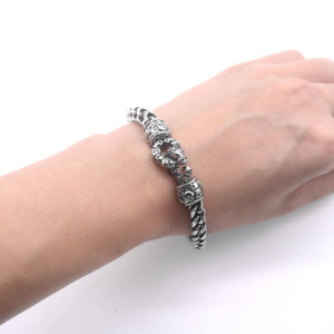 yunnique <b>Titanium</b> Steel <b>Chain</b> Bracelet Skull Design Unisex Gift Jewelry Geometric Pattern GZYB-0616 - Product Image 4