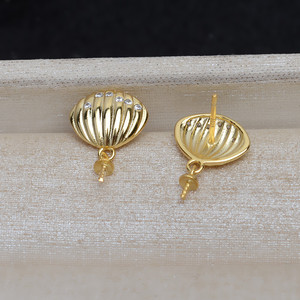 ชุดต่างหูเงินแท้ S925 ลายดอกไม้เปลือกหอย 5-6 ชิ้น สำหรับ DIY ไข่มุก 9-11 มม. จี้เปล่ารูปดอกกุหลาบ อุปกรณ์ตกแต่งจี้ 5393 - Product Image 3