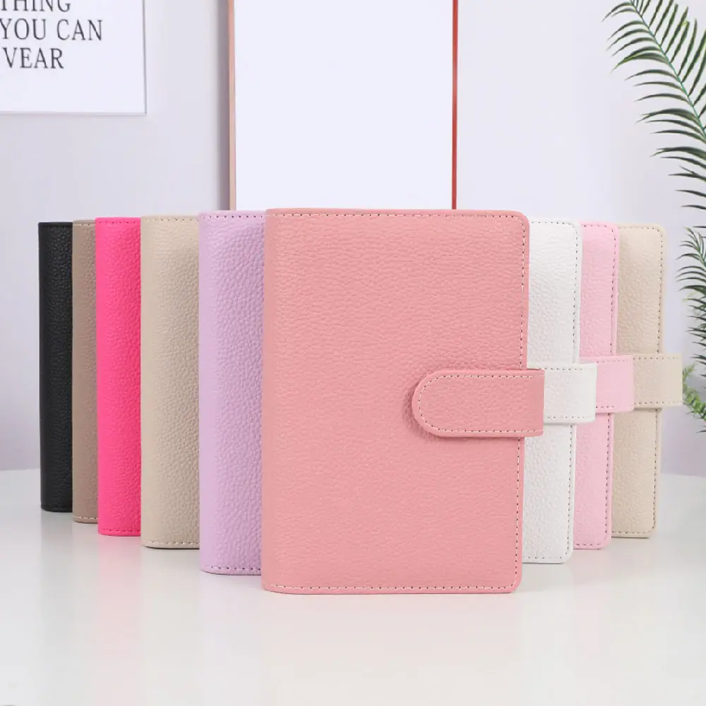 Hongbo Bestseller 9 Farbiger A6 Pebble Leather Budget Binder mit 6 Goldringen als Cash Savings Binder Wallets / Card Binder