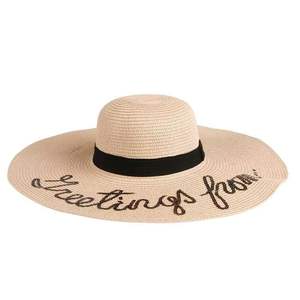 <span class=keywords><strong>Ode</strong></span> <span class=keywords><strong>to</strong></span> <span class=keywords><strong>Joy</strong></span> 2 Andy Liu Tao Mismo estilo Sombrero de playa de ala grande Sombrilla de vacaciones Sombrero de paja Protector solar para mujer Sombrero con letras brillantes - Product Image 2