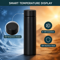 Termo Inteligente con Medición de Temperatura, Acero Inoxidable 304 de Doble Capa, Aislamiento Térmico de 6-12h, Regalo Empresarial