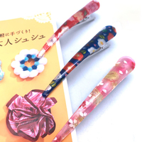 Pince à cheveux style japonais en acrylique bec de canard corne de boeuf avec pince à cheveux