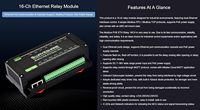 Módulo de Relé Ethernet de 16 Canales Aismartlink, Protocolo Modbus RTU/Modbus TCP, Puerto Ethernet, Varios Circuitos de Aislamiento y Protección