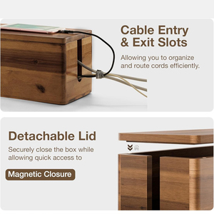 <span class=keywords><strong>Caja</strong></span> Organizadora de Cables de Madera de Acacia, Ocultador de Enchufes, <span class=keywords><strong>Caja</strong></span> de Almacenamiento de Cables <span class=keywords><strong>para</strong></span> Oficina, Cables de <span class=keywords><strong>Router</strong></span>, Debajo del Escritorio - Product Image 3
