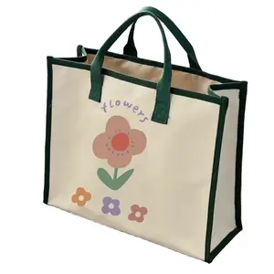 Tote bag in tela per lo shopping in cotone juta promozionale con stampa personalizzata 2024 personalizzata