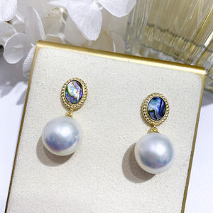 WENCHI S925 เงินแท้ DIY อุปกรณ์เสริมไข่มุก ตัวฐานเปล่าสำหรับใส่ไข่มุกขนาด 9-13 มม. สำหรับรุ่น 11082 เครื่องประดับอัญมณี ต่างหู - Product Image 2