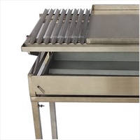 Barbecue argentin à charbon de bois réglable en hauteur avec chariot