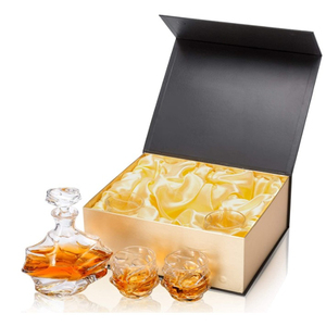 Fête des pères Cocktail fumeur Offre Spéciale Bar boisson cristal cadeau bouteille en verre <span class=keywords><strong>Tequila</strong></span> à l'ancienne 4 verres whisky décanteur ensemble - Product Image 6