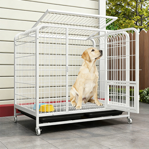 Cage pour chien en métal robuste M L XL, anti-évasion, avec roulettes et plateau, pour grands chiens, usage intérieur - Product Image 6