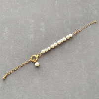 Bracelet asymétrique en perles, style créoles, épais, audacieux, élégant, chic, unique, bijoux de mode, style de luxe, rose brillant, mini, brillant, tendance, pour le jour