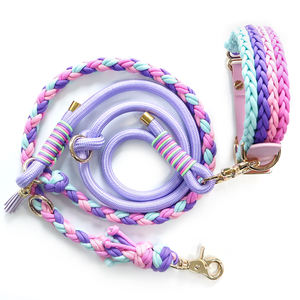 Venta al por mayor de lujo perro collar Correa conjunto Extra ancho doble Paracord con cómodo mango Guero manos libres para perros - Product Image 5