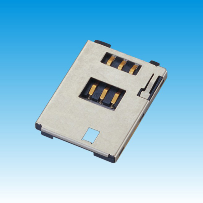 6pin SIM card socket with push-push-type