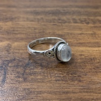 Bague pour femme en argent sterling 925 faite à la main, pierre de lune ovale, design spirale, sertie clos, style antique, qualité supérieure, 3,2g