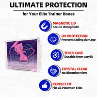 Boîte de présentation HongYe moderne en acrylique ETB avec protection UV à 99 %, absorption magnétique, couleur et logo personnalisables, légère et facile à utiliser