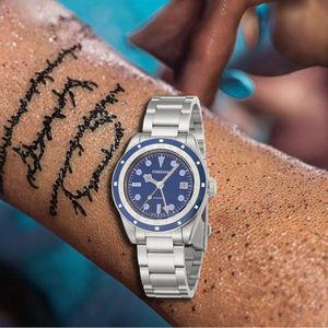 Montre automatique de luxe sportive en acier inoxydable avec mouvement <span class=keywords><strong>Seiko</strong></span>, résistante à l'eau, affichage analogique - Product Image 3