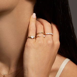 แหวนเงินแท้ตอกลายสำหรับผู้หญิง ดีไซน์หนาแบบกำหนดเอง พร้อมพื้นผิวสัมผัสแบบไม่เรียบสไตล์ <span class=keywords><strong>Bumb</strong></span> - Product Image 3