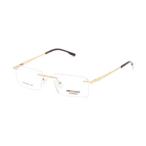 Gafas Ópticas Metálicas Cuadradas Sin Montura Minimalistas Gris-Negras para Hombre SF9004 con Lentes Planas - Product Image 3