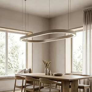 Suspension LED ovale moderne en feutre PET gris sable, acoustique et sans raccord, <span class=keywords><strong>pour</strong></span> table à manger résidentielle et îlot de <span class=keywords><strong>cuisine</strong></span> - Product Image 6