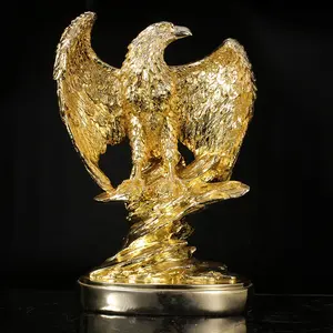 Golden Eagle Patung Resin Terbang Eagle Modern Patung Hewan Besar Eagle Patung Besar