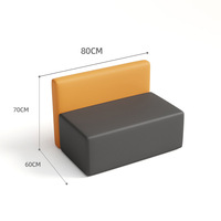 Conjunto de Sofás Modulares Modernos con Armazón de Madera Maciza y Tapicería de Cuero PU para Uso Comercial en Hospitales, Hoteles, Escuelas y Salas de Estar