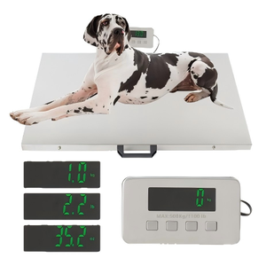 Pèse-animaux électronique, balance pour animaux de compagnie, unités kg, lb, oz, capacité 500 kg / 1100 lb, portable, avec poignée, balance numérique pour animaux. - Product Image 4