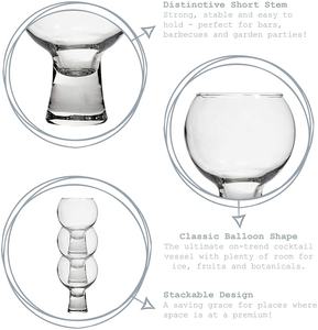 Juego de gafas de Gin Ikonic, lentes transparentes de tallo corto, Copa de Balon <span class=keywords><strong>española</strong></span>, vidrio tónico - Product Image 5
