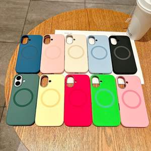 เคสแม่เหล็กซิลิโคนเหลวสำหรับ iPhone <span class=keywords><strong>13</strong></span> 12 14 15 16 <span class=keywords><strong>PRO</strong></span> <span class=keywords><strong>MAX</strong></span> 16 PLUS เคสป้องกันกล้องโลหะสุดหรูพร้อมกล่องขายปลีก - Product Image 1