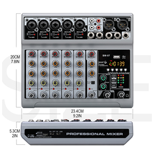 Mezclador de Sonido Profesional con Cancelación de Ruido BM-<span class=keywords><strong>07</strong></span>, Altavoz para DJ con Voz Ajustable y Función Inalámbrica para Cantar en Familia - Product Image 4