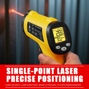 Nhiệt độ cao không tiếp xúc nhiệt kế hồng ngoại 32 ~ 400 độ C laser công nghiệp báo động kỹ thuật số Nhiệt kế ABS OEM - Product Image 2
