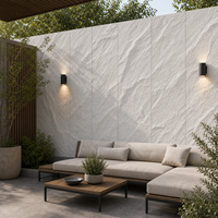 Panneau en pierre artificielle PU WYRAX, surface rocheuse blanche, 600x1200mm, pour extérieur, patio, fond décoratif, installation facile