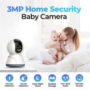 Nhà máy ban đầu tuya không dây 2.4GHz babyfoon với máy ảnh phát hiện âm thanh an ninh bé giám sát Wifi <span class=keywords><strong>Camera</strong></span> giám sát - Product Image 2