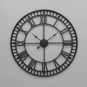 <span class=keywords><strong>Horloge</strong></span> <span class=keywords><strong>murale</strong></span> analogique à quartz avec aiguilles en fer, lettres anglaises modernes, grandes icônes, plaque épaisse de 25 mm pour salon - Product Image 6