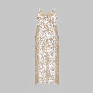 A7586 <strong>Dress</strong> Woman Women'S Sexy <strong>Dresses</strong> <strong>White</strong> Pearls <strong>Fur</strong> <strong>Dress</strong> Luxury Lace Ventilate Curved Feather Design - Product Image 3